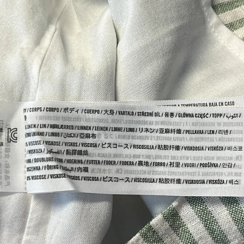 Abercrombie & Fitch Women L Linen Blend Sleeveless Keyhole Back Striped Tank Top - Picture 8 of 9